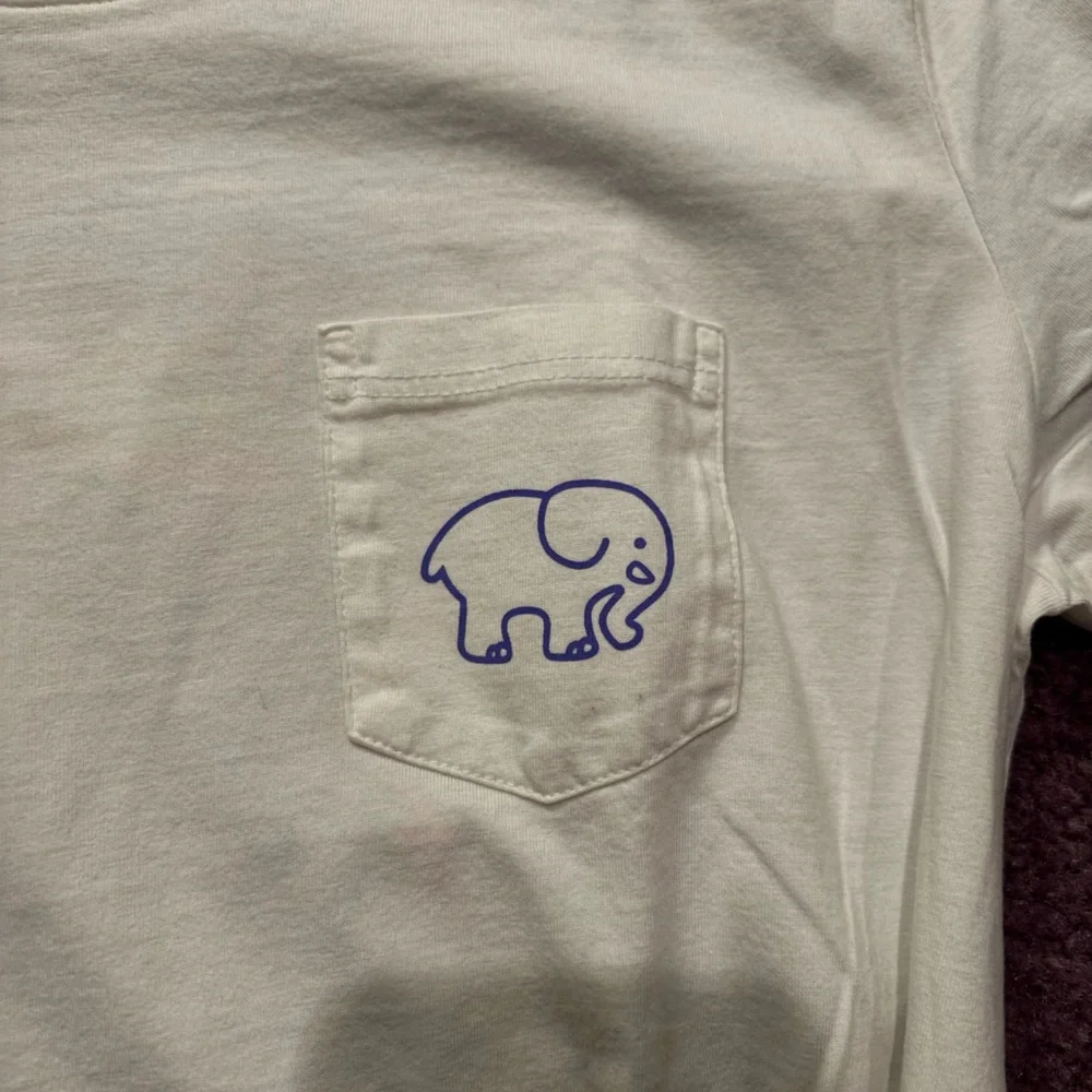 White T-Shirt with Purple Elephant Design - Picture 3 of 5